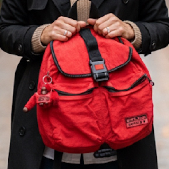 Vintage Kipling Safety Red Backpack - Picture 2 of 12